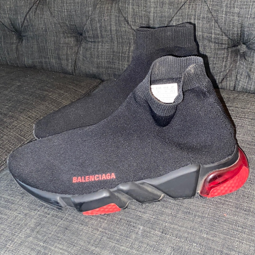 balenciaga men’s black speed lt clear sock sneakers